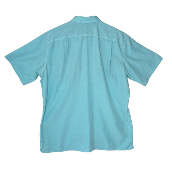 Eddie Bauer Shirt Mens Large Short Sleeve Button Down Blue Lightweight Preppy - Picture 2 of 6